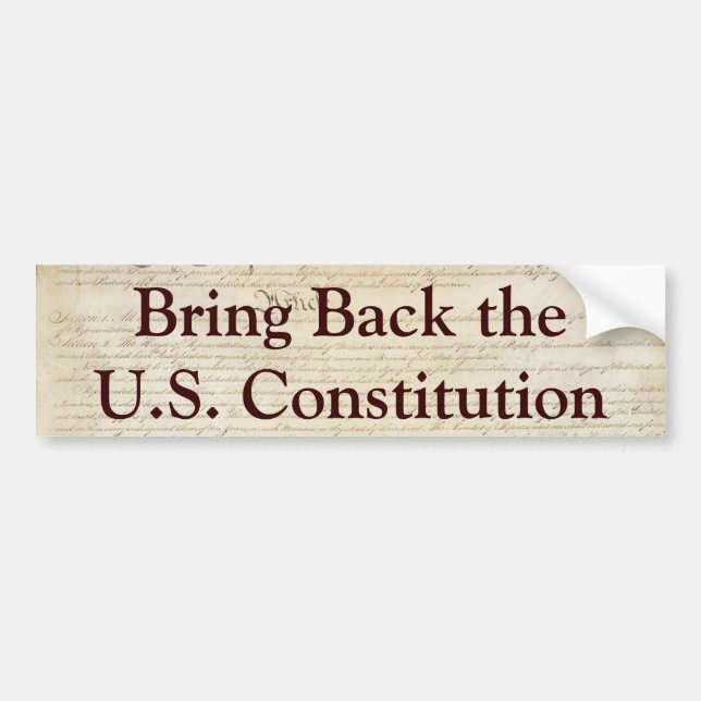 Autocollant De Voiture Rapportez la constitution des États-Unis (Devant)