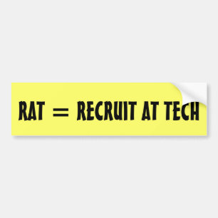 AUTOCOLLANT DE VOITURE RAT = RECRUTEMENT À LA TECHNOLOGIE