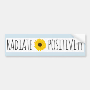 Autocollant De Voiture Rayonnez le tournesol de positivité
