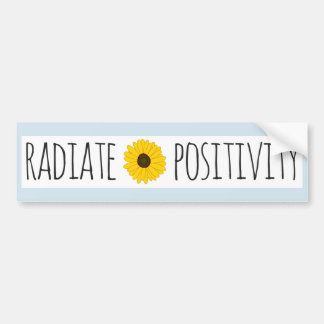 Autocollant De Voiture Rayonnez le tournesol de positivité