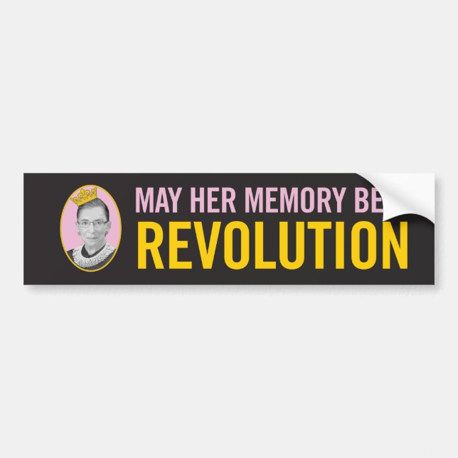 Autocollant De Voiture RBG / Que sa mémoire soit une révolution (Devant)