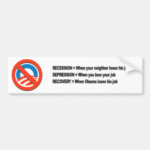Autocollant De Voiture Récupération quand Obama perd son travail