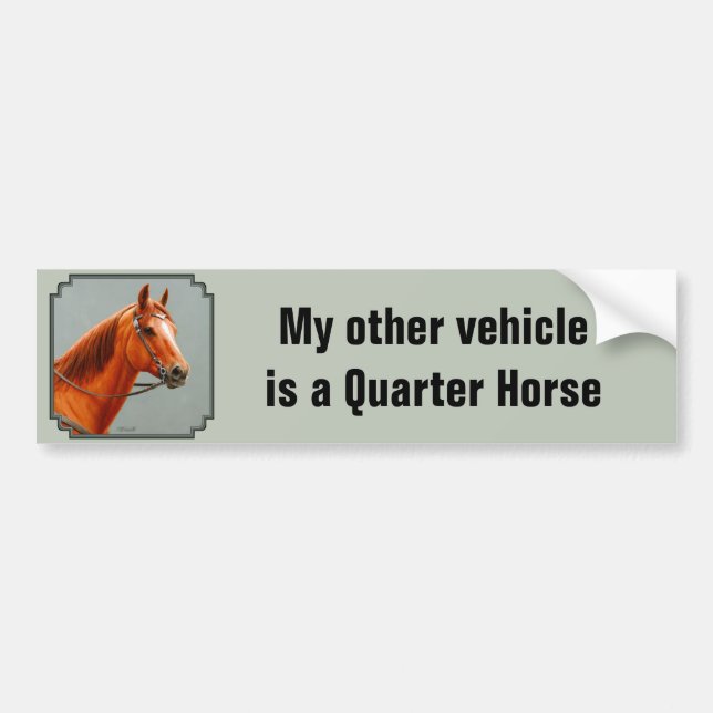Autocollant De Voiture Red Dun Chestnut Sorrel Western Quarter Horse (Devant)