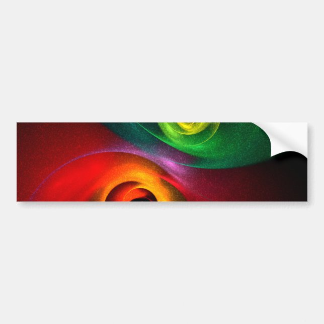 Autocollant De Voiture Red Green Yin Yang Moderne Motif d'art Abstrait #2 (Devant)