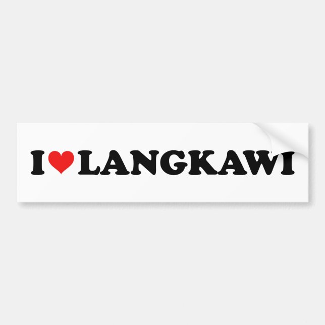 Autocollant De Voiture Red Heart I Love Langkawi Car (Devant)