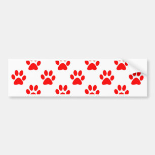 Autocollant De Voiture Red puppy paws pattern
