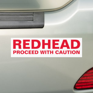 AUTOCOLLANT DE VOITURE REDHEAD, PROCÉDER AVEC ATTENTION