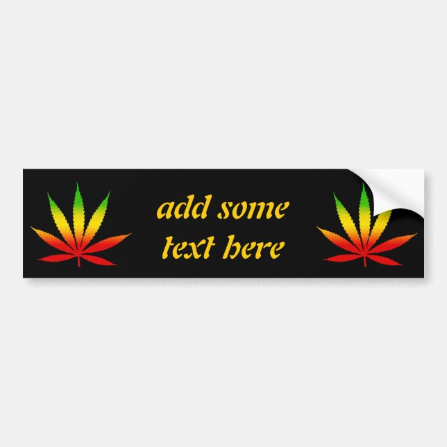 Autocollant De Voiture Reggae jamaïcaine Rasta Leaf Rastafari (Devant)