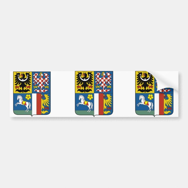 Autocollant De Voiture Région silésienne de Moravian, tchèque (Devant)