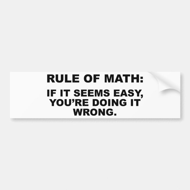 Autocollant De Voiture Règle Des Maths (Devant)