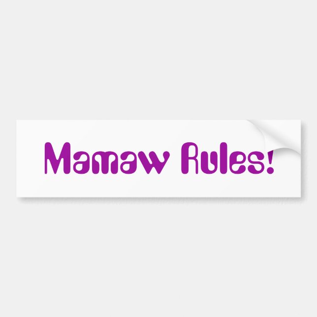 Autocollant De Voiture "Règles de Mamaw ! "Adhésif pour pare-chocs (Devant)