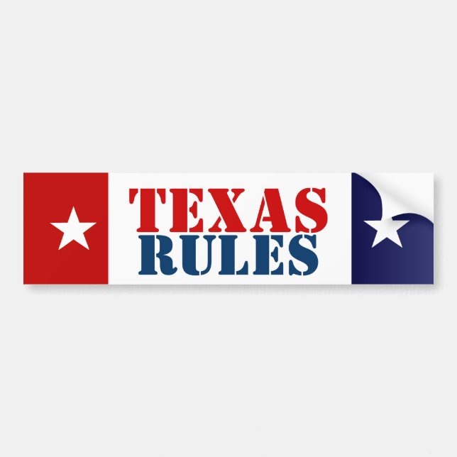 AUTOCOLLANT DE VOITURE RÈGLES DU TEXAS (Devant)