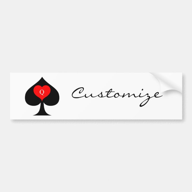Autocollant De Voiture Reine noire des pique Coeur rouge Thunder_Cove (Devant)