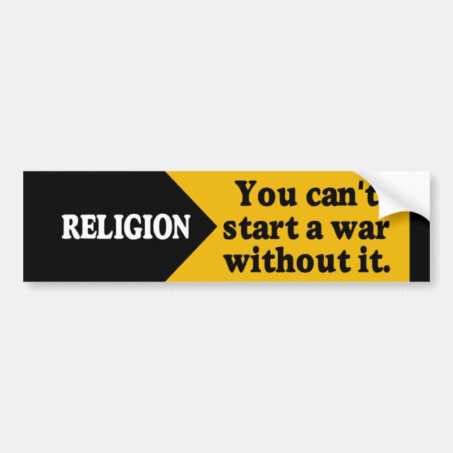 Autocollant De Voiture Religion - vous ne pouvez pas commencer une guerre (Devant)