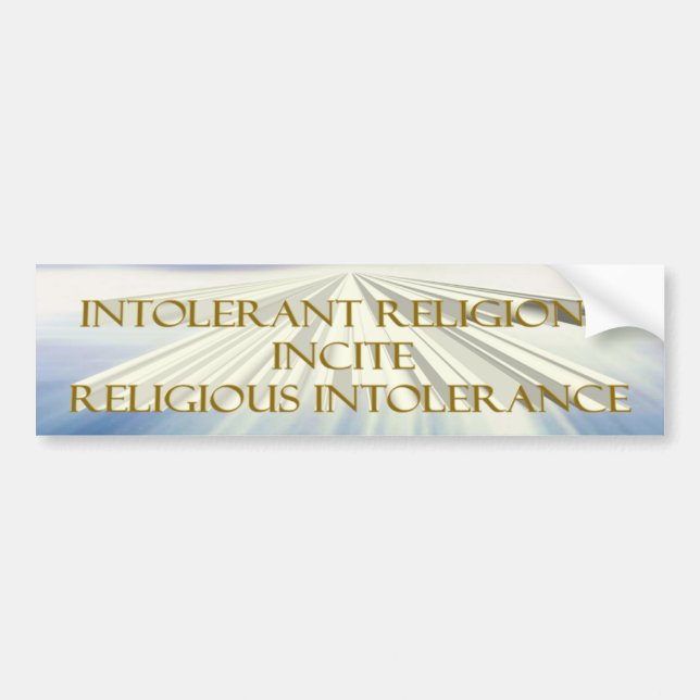 Autocollant De Voiture Religions intolérantes (Devant)