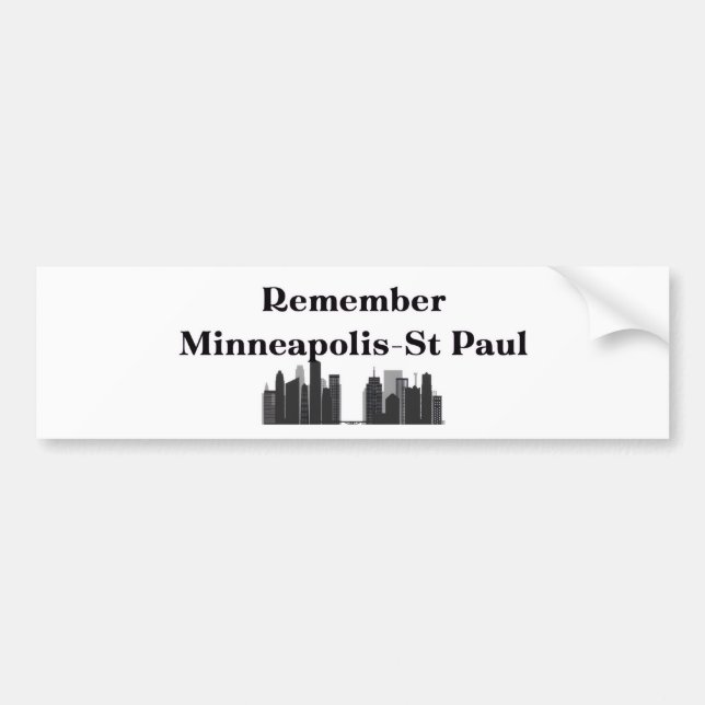 Autocollant De Voiture Remember Minneapolis & St. Paul (Devant)