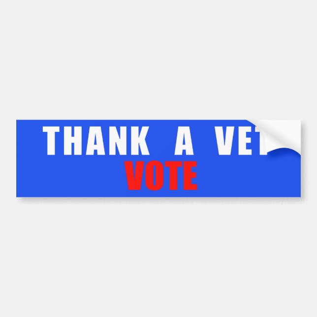 Autocollant De Voiture Remerciements Vet Vote Bumper Sticker (Devant)