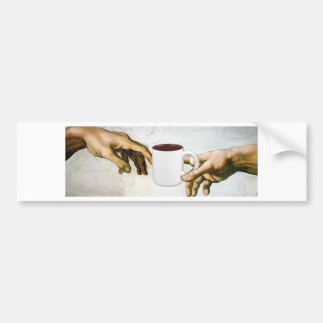 Autocollant De Voiture Remerciez Dieu du café (Devant)