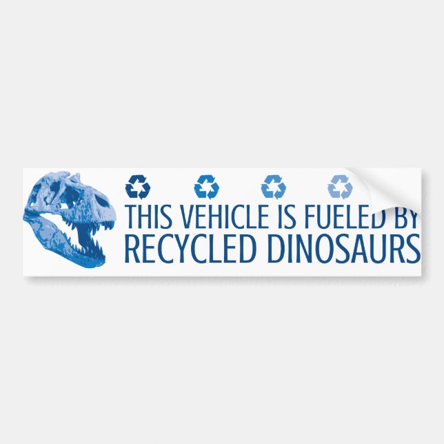 Autocollant De Voiture Rempli de combustible par les dinosaures Recyclés (Devant)