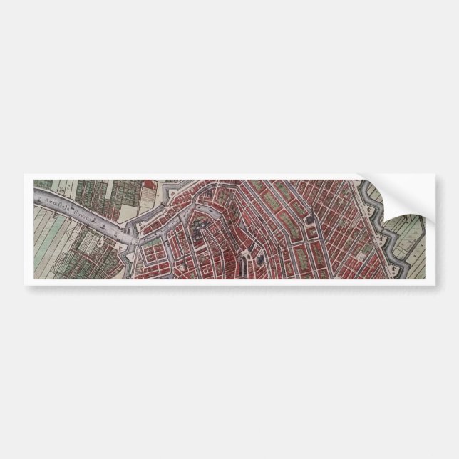 Autocollant De Voiture Réplique carte de la ville d'Amsterdam 1652 (Devant)