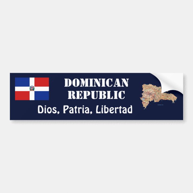 Autocollant De Voiture Représentant dominicain. Drapeau + Adhésif pour (Devant)