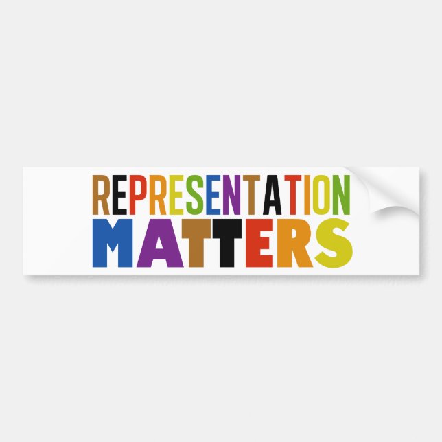 Autocollant De Voiture Representation Matters Diversity Rainbow Pride (Devant)