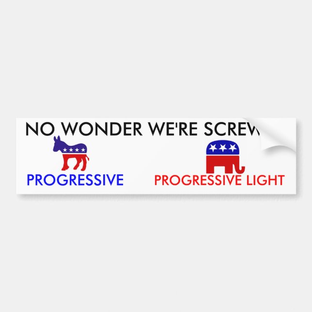 Autocollant De Voiture Republican_elephant, Democratic-âne, AUCUN WOND… (Devant)