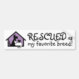 Autocollant De Voiture Rescued est ma race préférée !