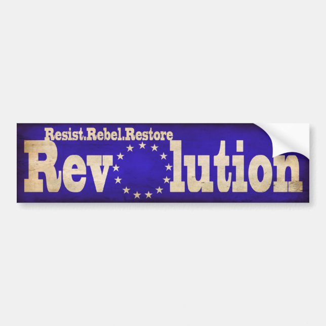 Autocollant De Voiture Résistez à la révolution rebelle Bumpersticke de (Devant)