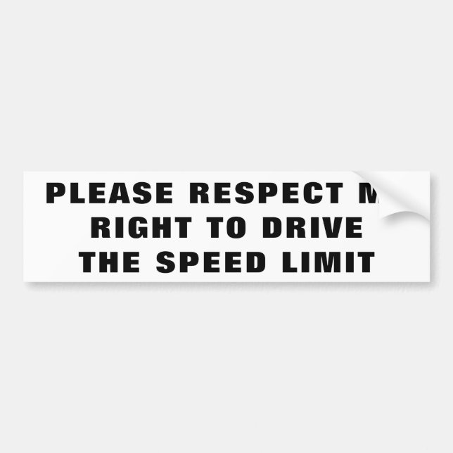 Autocollant De Voiture Respectez ma droite de conduire la limitation de (Devant)