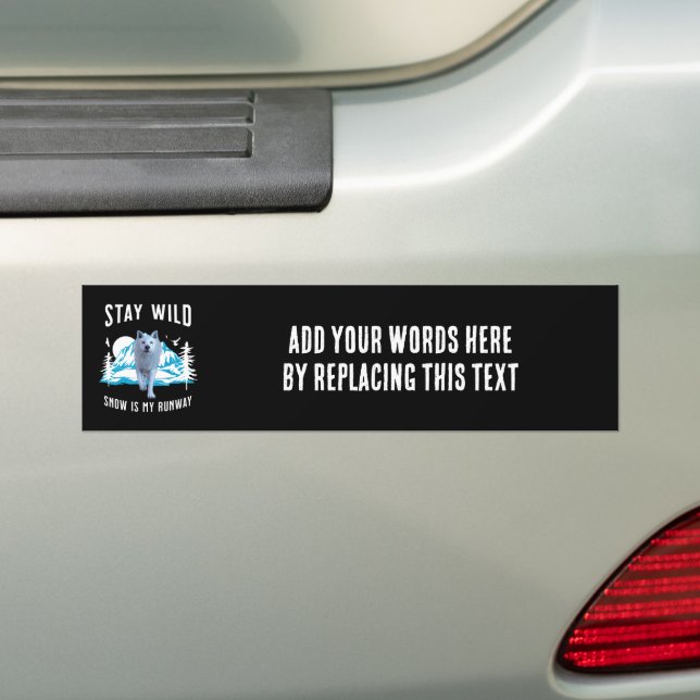 Autocollant De Voiture Restez sauvage Loup de l'Arctique (En voiture)