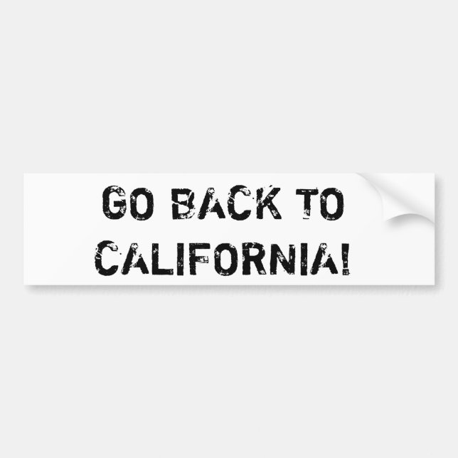 Autocollant De Voiture Retournez à la Californie (Devant)