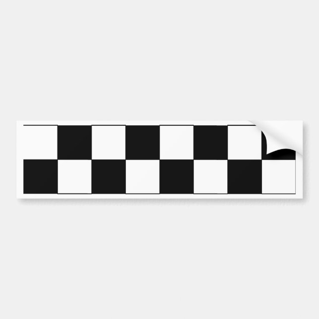 Autocollant De Voiture Rétro hippie de damier noir et blanc (Devant)