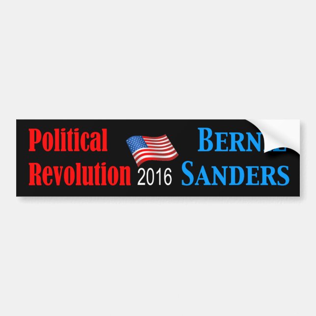 Autocollant De Voiture Rev.Bernie politique noir (Devant)