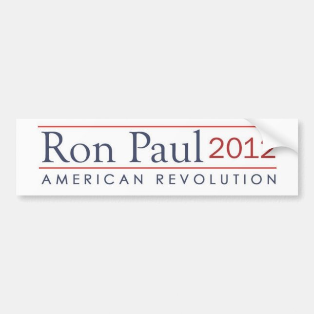 Autocollant De Voiture Révolution américaine de Ron Paul 2012 (Devant)