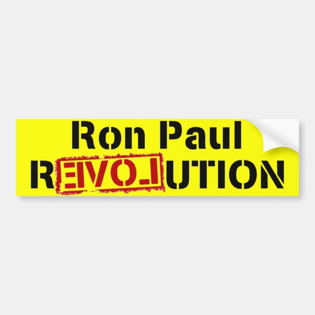 Autocollant De Voiture Révolution de Ron Paul (Devant)