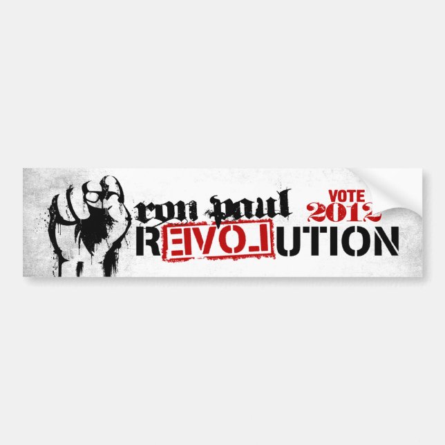 Autocollant De Voiture Révolution de Ron Paul 2012 (Devant)