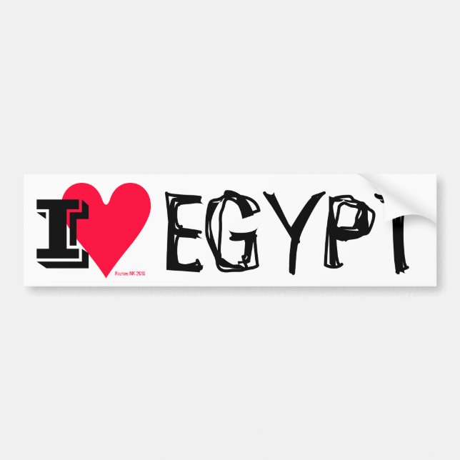 Autocollant De Voiture Révolution égyptienne - I Love Egypt (Masr) (Devant)