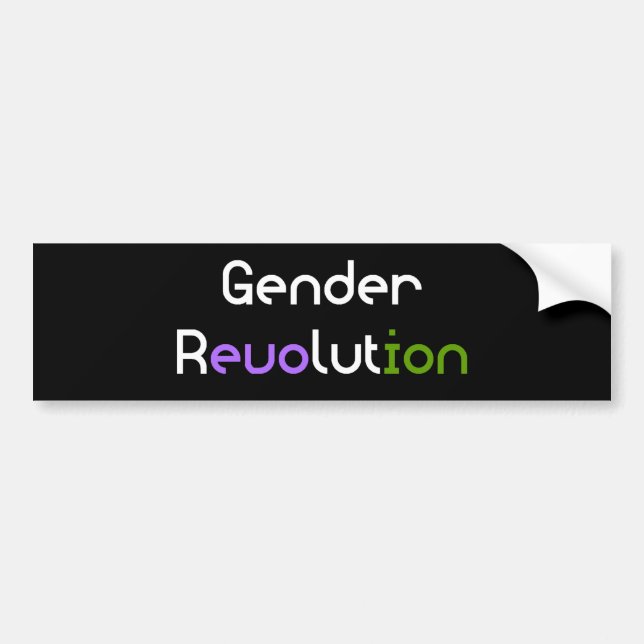 Autocollant De Voiture Révolution LGBTQA Genderqueer de genre Non-Binaire (Devant)