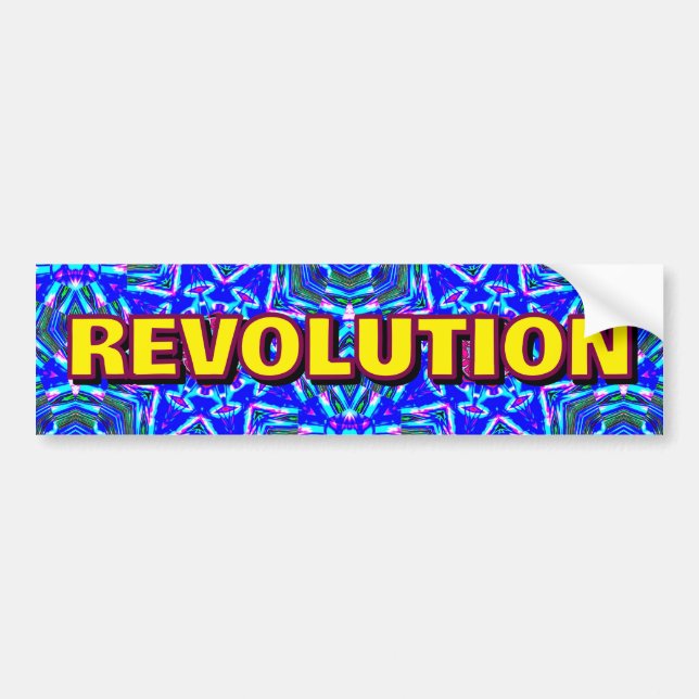 Autocollant De Voiture RÉVOLUTION ( vous pouvez changer le mot ) (Devant)