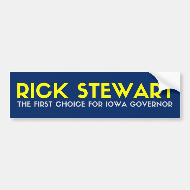 Autocollant De Voiture Rick Stewart pour Bumper Sticker, gouverneur de l' (Devant)