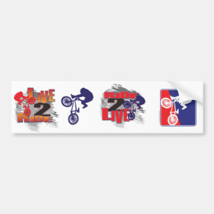 Autocollant De Voiture Ride 2 Live BMX Rider