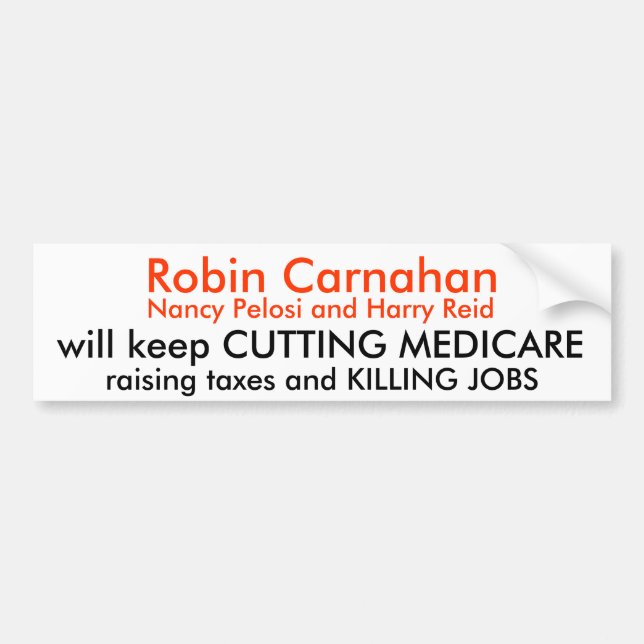 Autocollant De Voiture Robin Carnahan, Nancy Pelosi et Harry Reid, WI… (Devant)