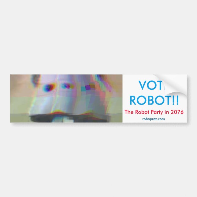 AUTOCOLLANT DE VOITURE ROBOT DE VOTE ! (Devant)