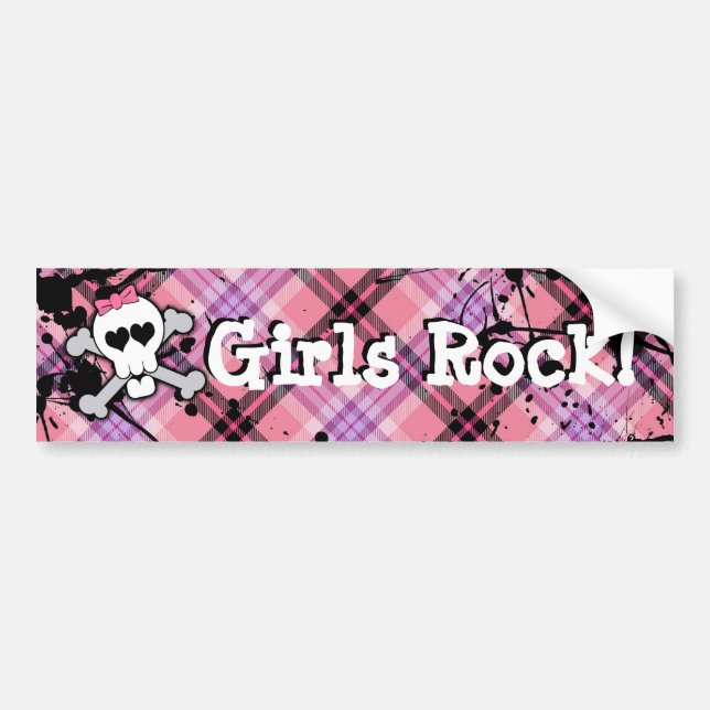 Autocollant De Voiture Roche de filles, adhésif pour pare-chocs rose de (Devant)