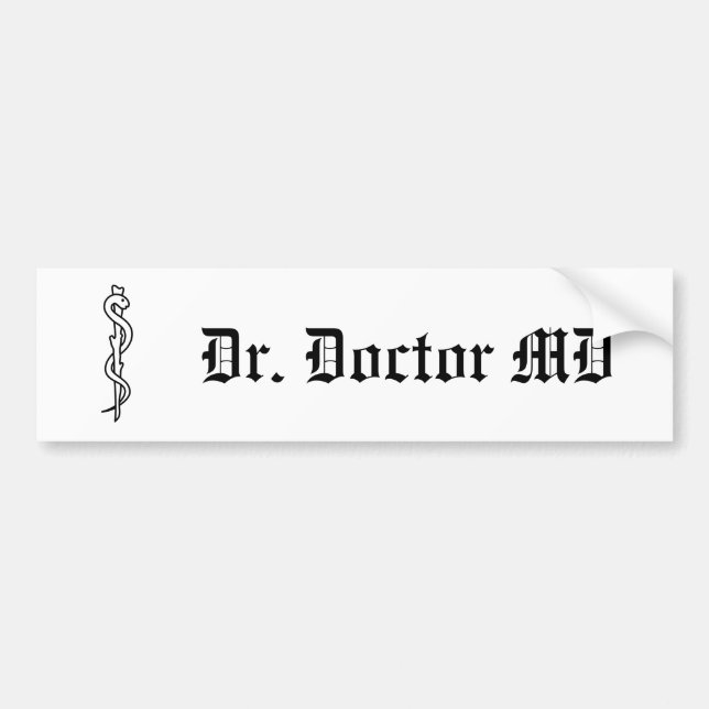 Autocollant De Voiture Rod d'Asclepius [symbole médical] (Devant)