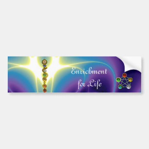 AUTOCOLLANT DE VOITURE RODE D'ASCLEPIUS AVEC 7 CHAKRAS, ÉNERGIE SPIRITUEL