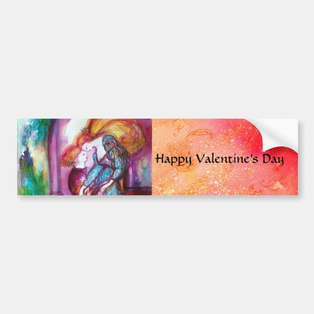 Autocollant De Voiture ROMEO AND JULIET / Saint-Valentin rose (Devant)