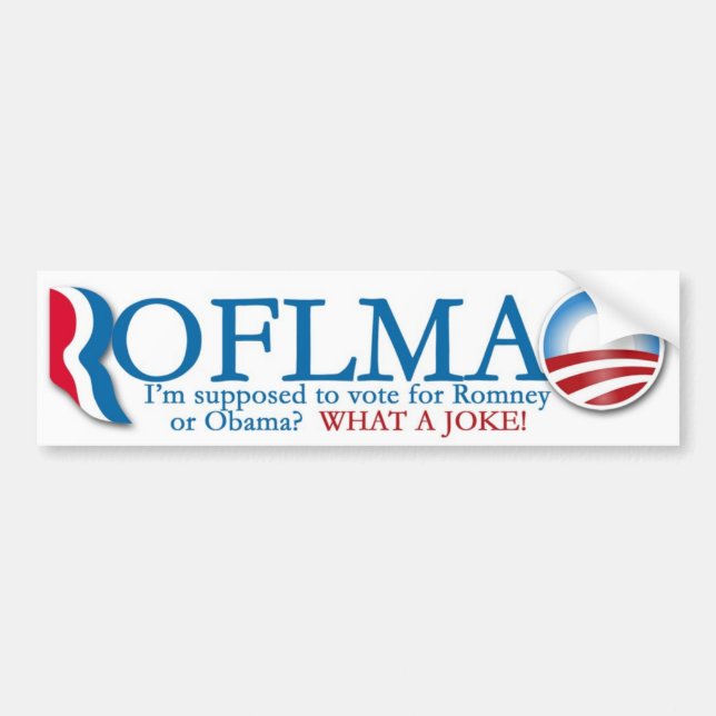 Autocollant De Voiture Romney/adhésif pour pare-chocs d'Obama ROTFLMAO (Devant)