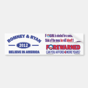 Autocollant De Voiture Romney Et Ryan 2012